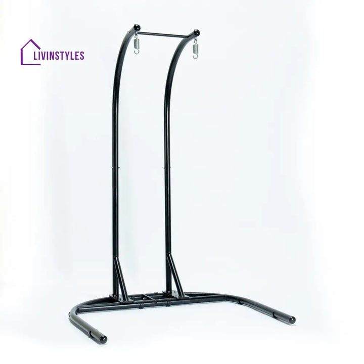 Tonia Double Seater Hanging Swing With Stand For Balcony Garden Swing (Black) Braided and Rope - Swings