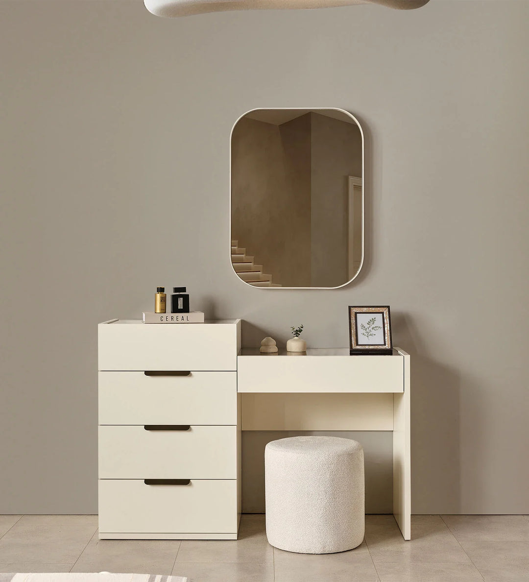Omkarwood “Ivory Grace” Dressing Cabinet