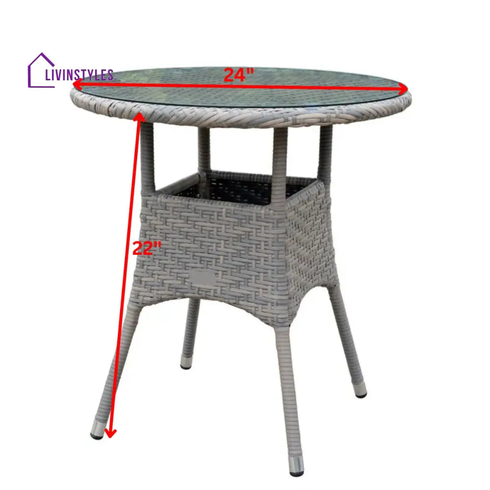 Toshi Outdoor Patio Seating Set 2 Chairs and 1 Table Set (Grey) - Coffee Table Sets