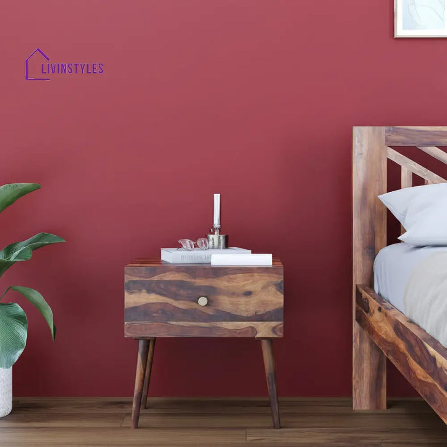 Trang Single Drawer Bedside Table In Sheesham Wood