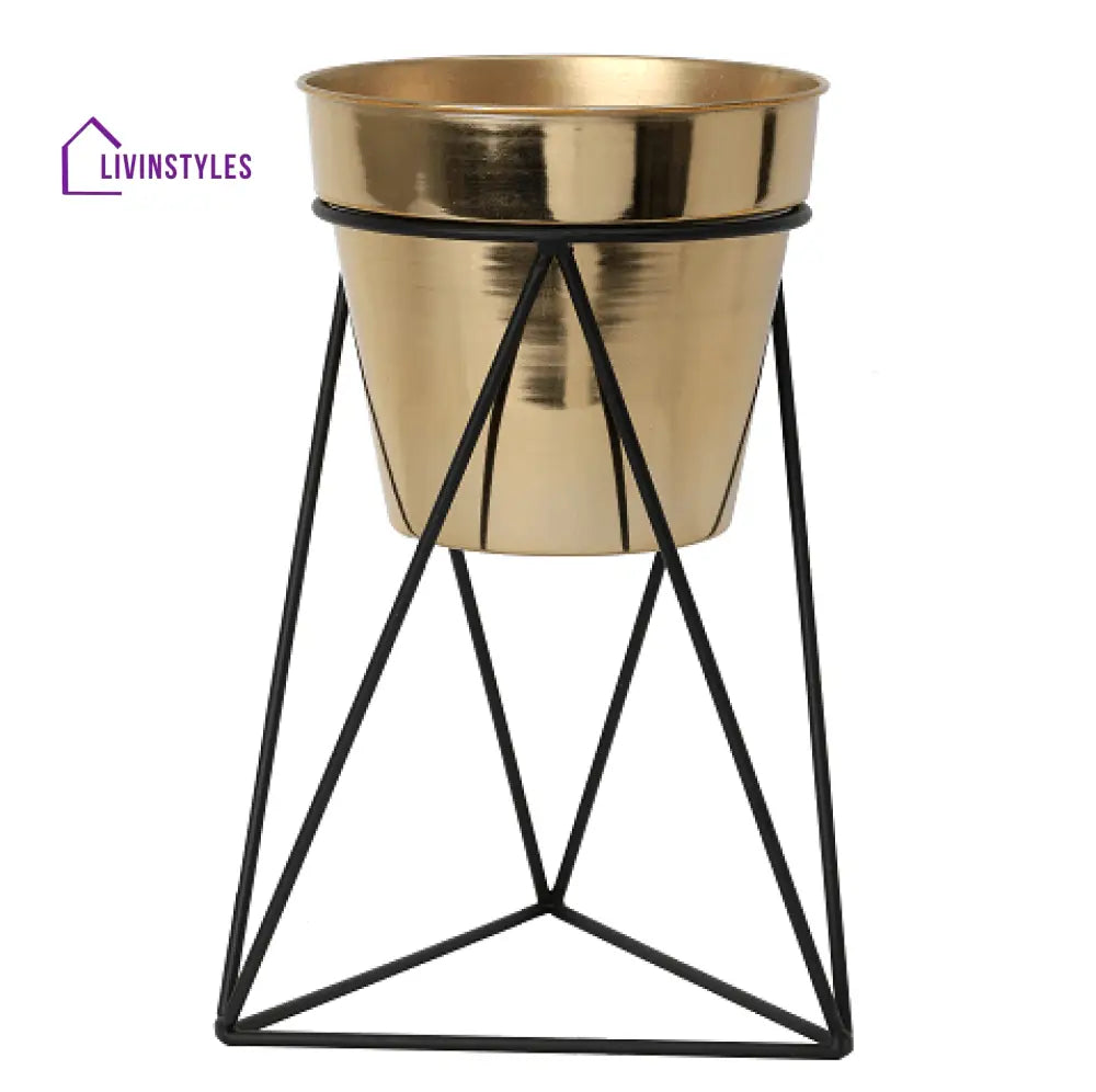 Triad Pot Stand In Gold & Black
