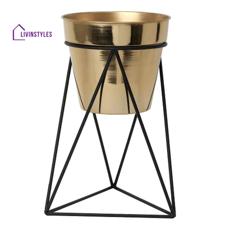 Triad Pot Stand In Gold & Black