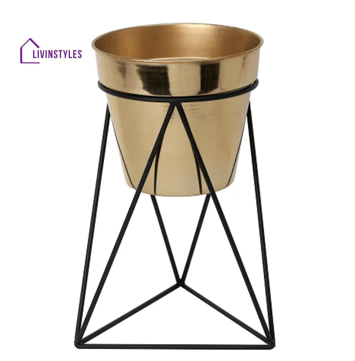Triad Pot Stand In Gold & Black