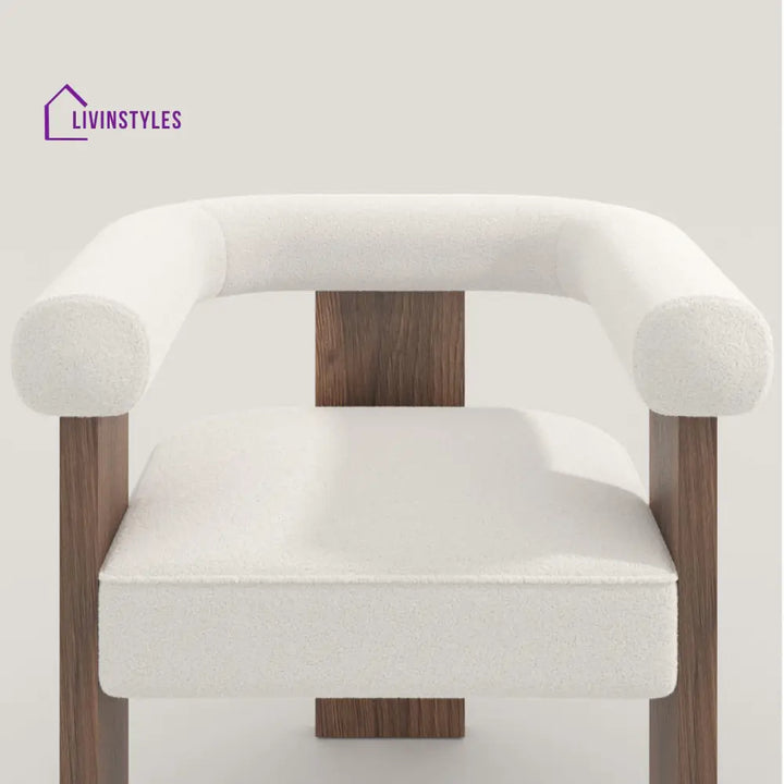 Trinaya Solid Wood and Fabric Arm Chair | Living Room Chair | Lounge Chair