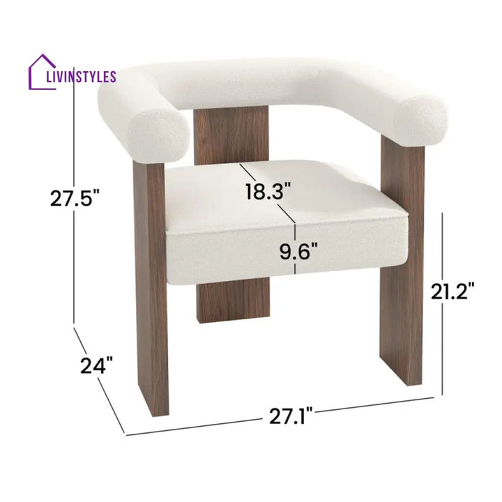 Trinaya Solid Wood and Fabric Arm Chair | Living Room Chair | Lounge Chair