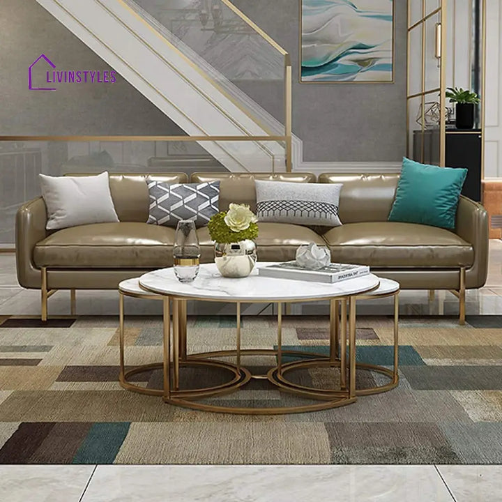Trio Golden Nesting Tables Set of 3 Table