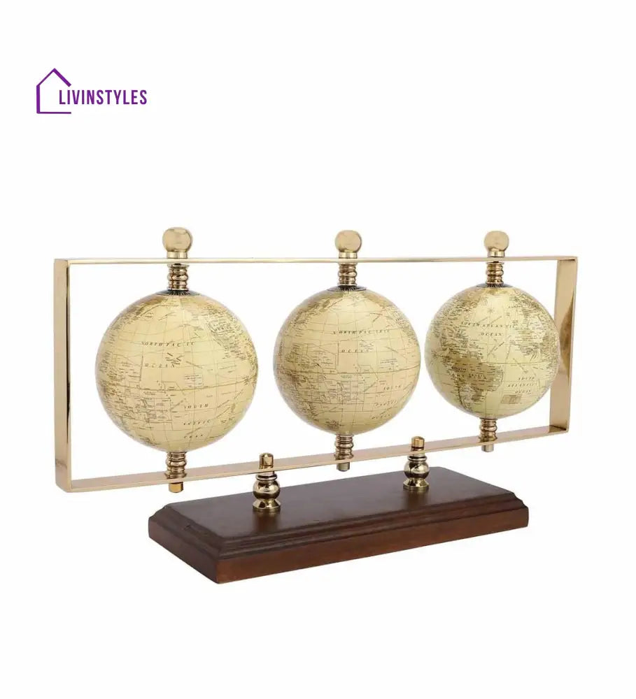 Triple Vertical Gold Iron Table Accent