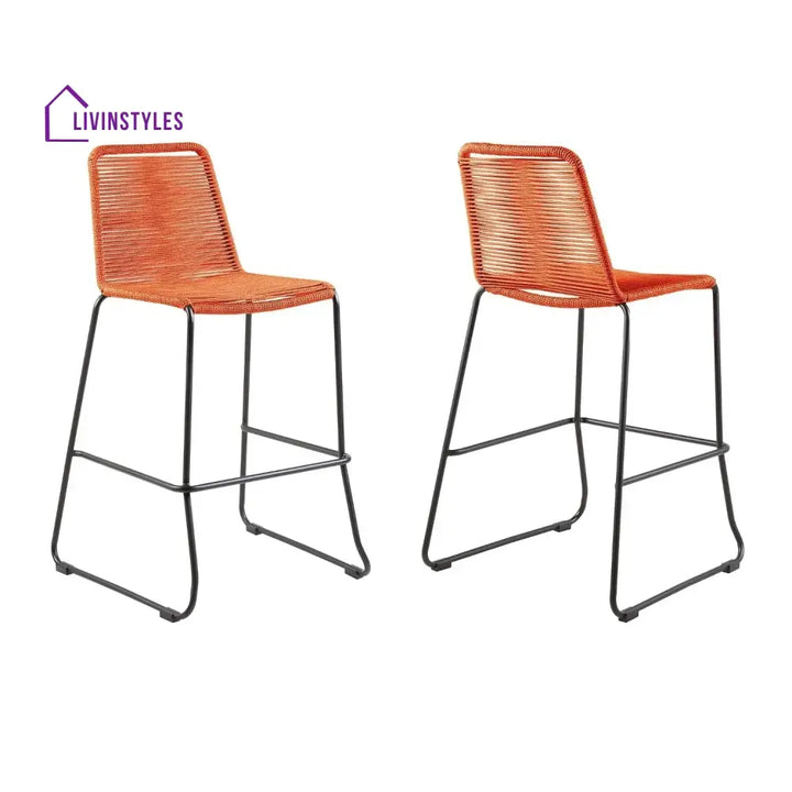 Trisha 2-Piece Outdoor Rope Bar Chairs – Stylish Comfort Built to Last - Bar Chairs