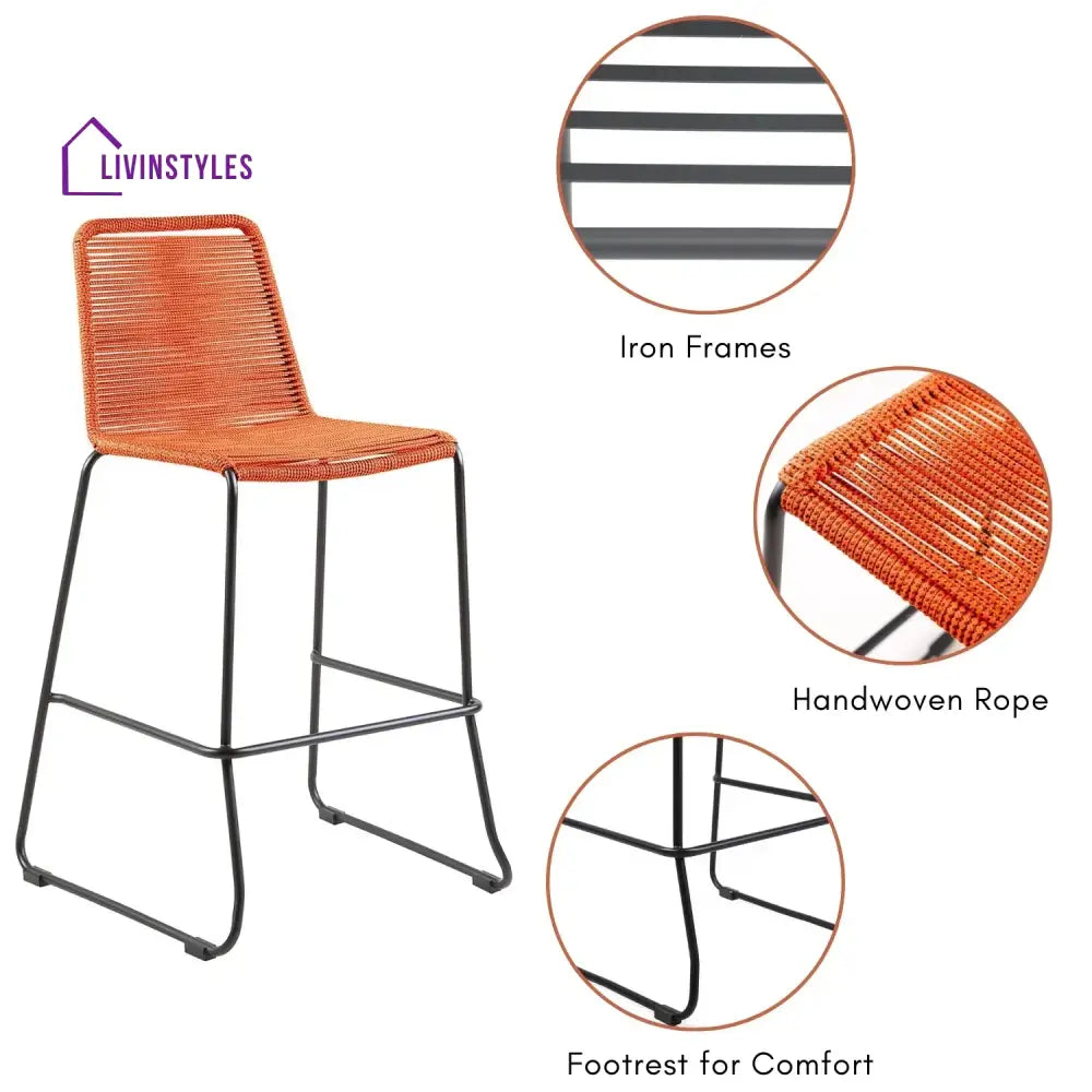 Trisha 2-Piece Outdoor Rope Bar Chairs – Stylish Comfort Built to Last - Bar Chairs