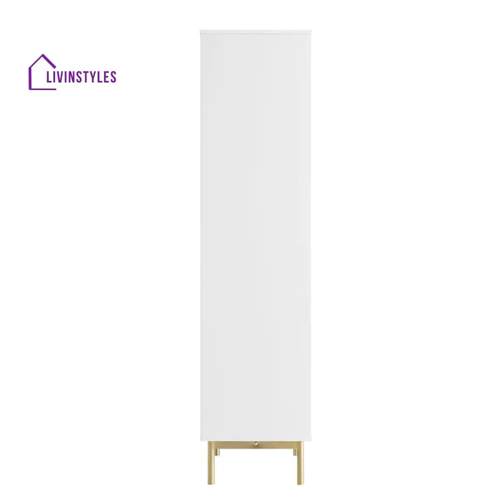 Richmond Ridged Tall Bookcase with Doors Matte White Bookcases & Shelves