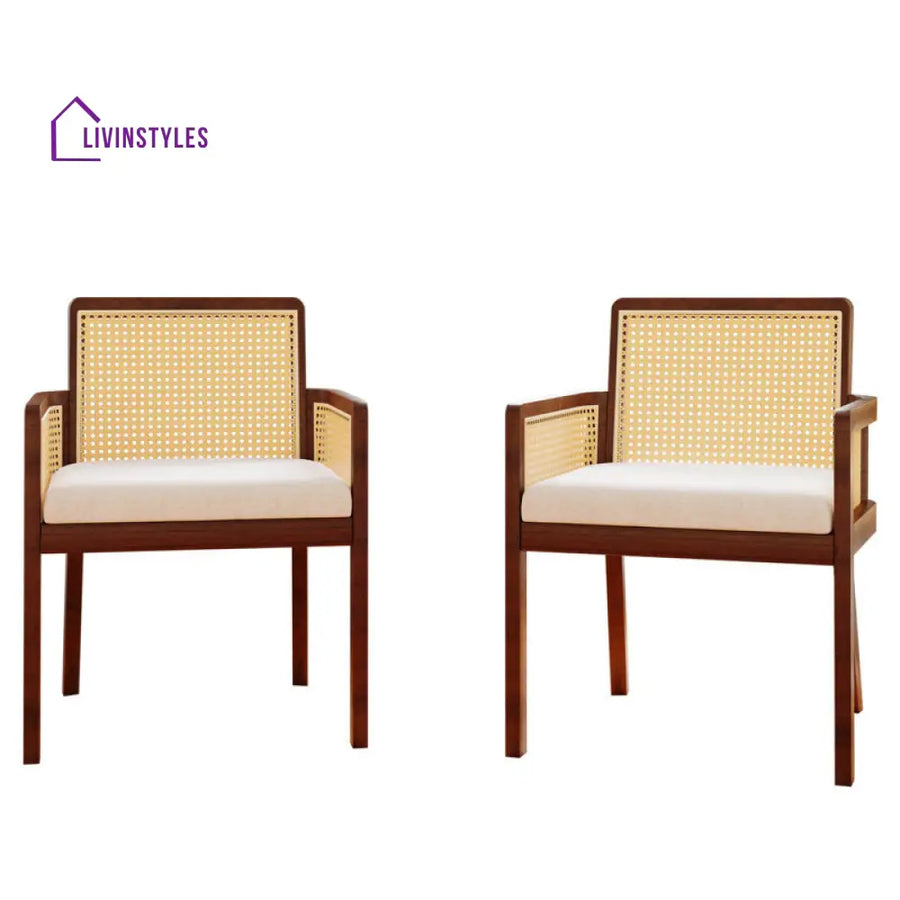 Trisha Solid Wood and Fabric Arm Chair | Living Room Chair | Lounge Chair