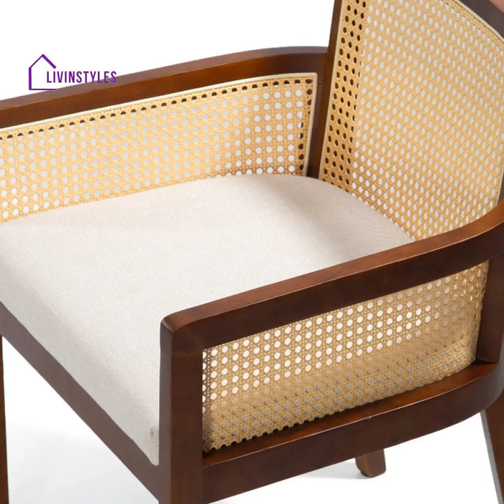Trisha Solid Wood and Fabric Arm Chair | Living Room Chair | Lounge Chair