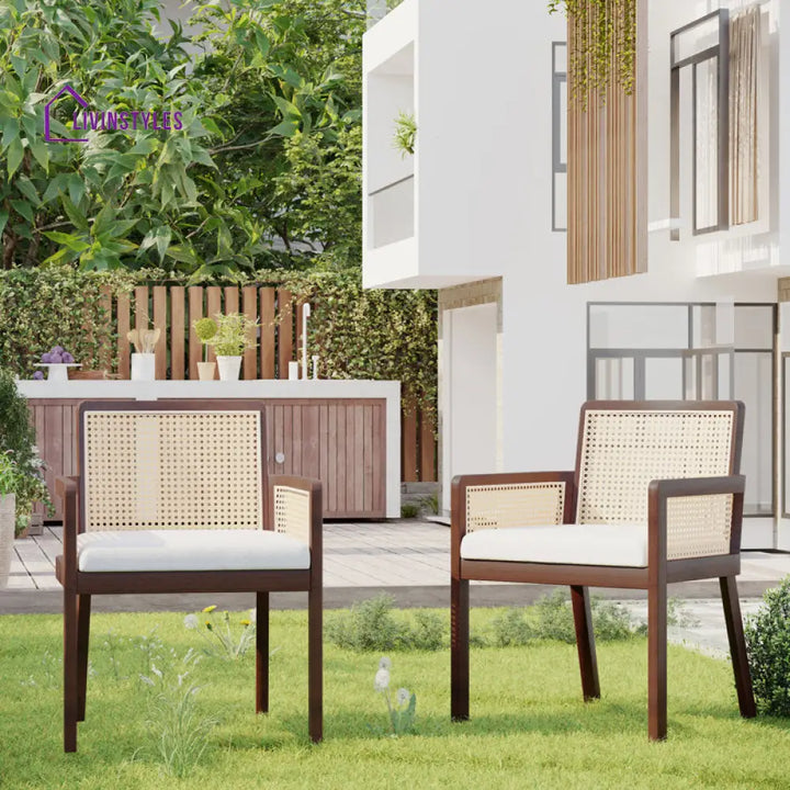 Trisha Solid Wood and Fabric Arm Chair | Living Room Chair | Lounge Chair