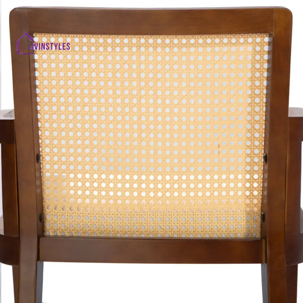 Trisha Solid Wood and Fabric Arm Chair | Living Room Chair | Lounge Chair