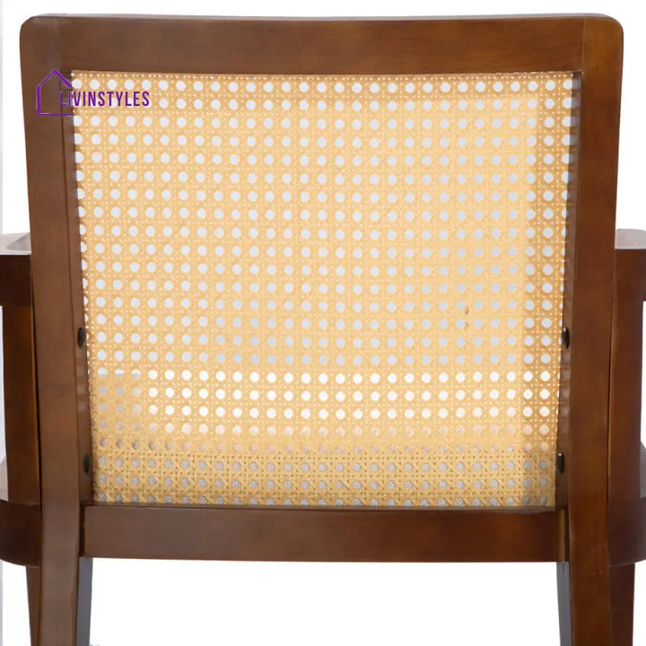 Trisha Solid Wood and Fabric Arm Chair | Living Room Chair | Lounge Chair