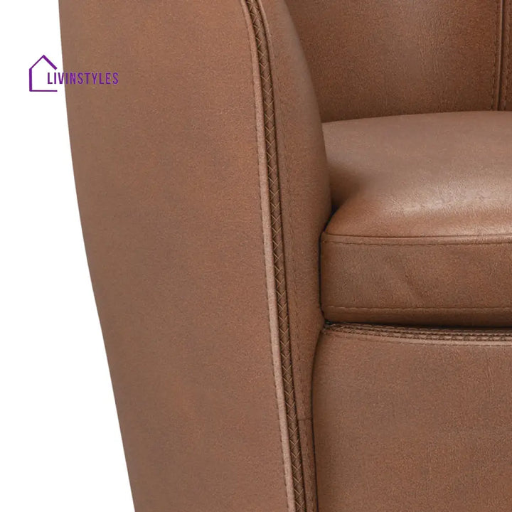 Trivina Solid Wood and Fabric Arm Chair | Living Room Chair | Lounge Chair