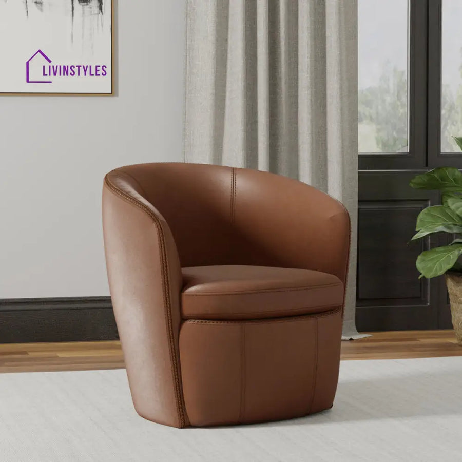 Trivina Solid Wood and Fabric Arm Chair | Living Room Chair | Lounge Chair