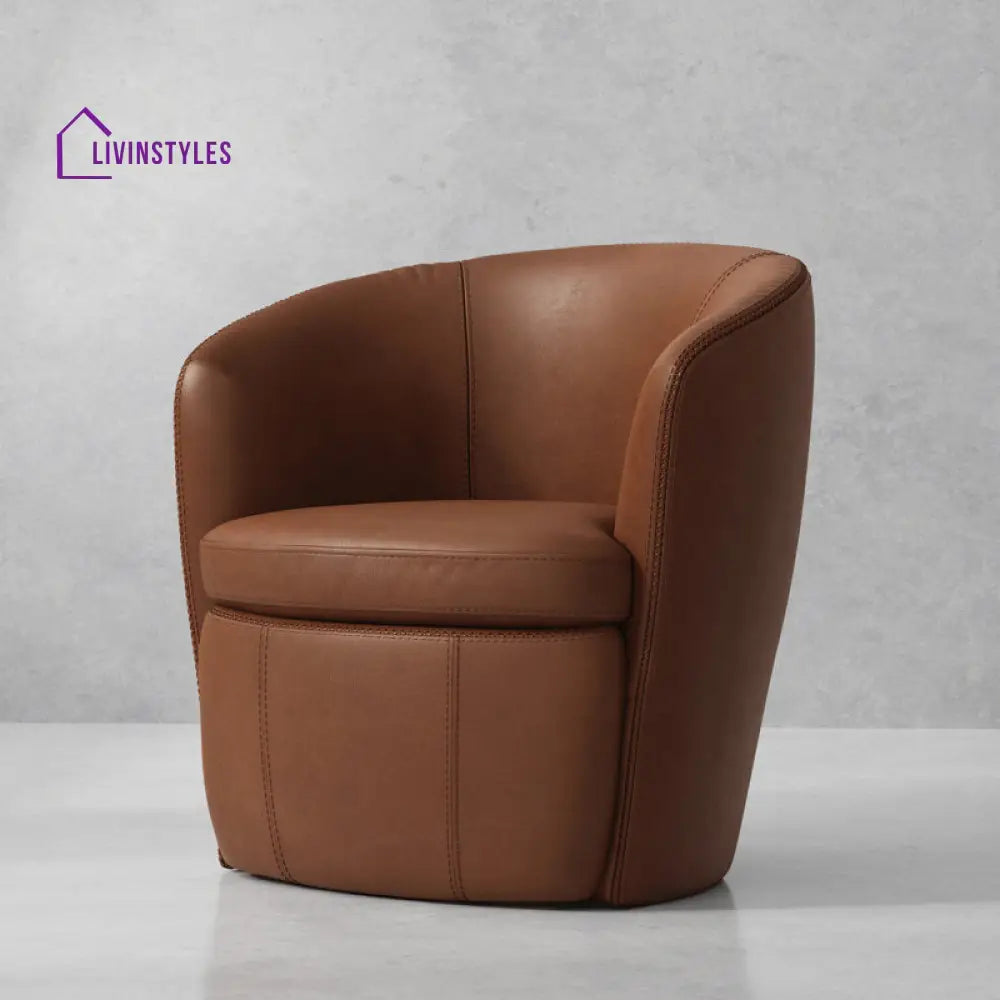 Trivina Solid Wood and Fabric Arm Chair | Living Room Chair | Lounge Chair