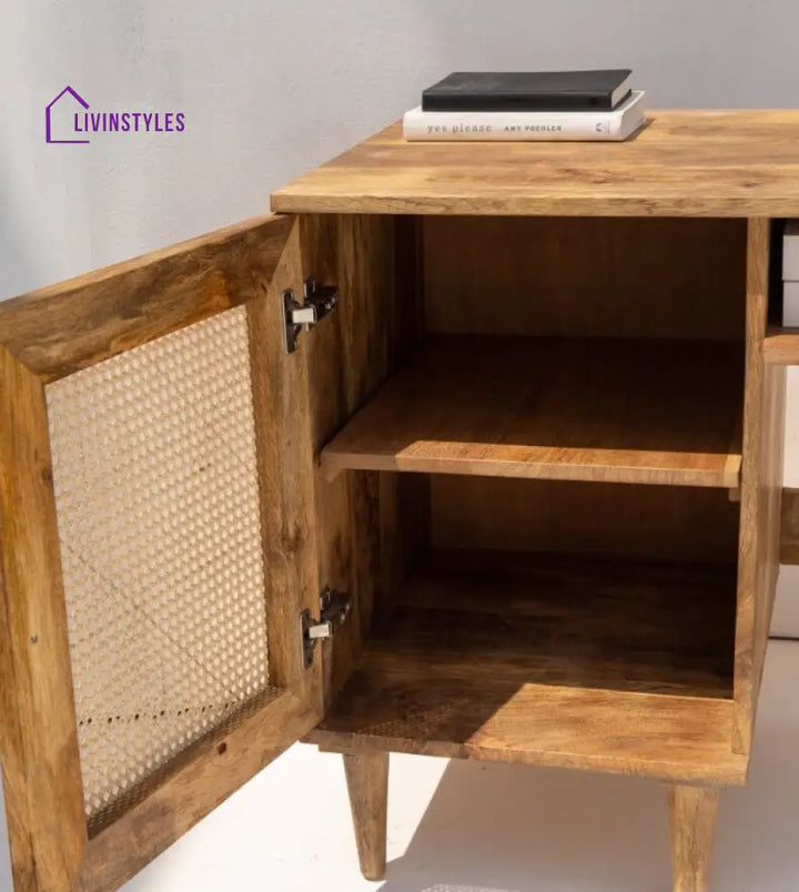 Broden Mango Wood & Rattan Study Table