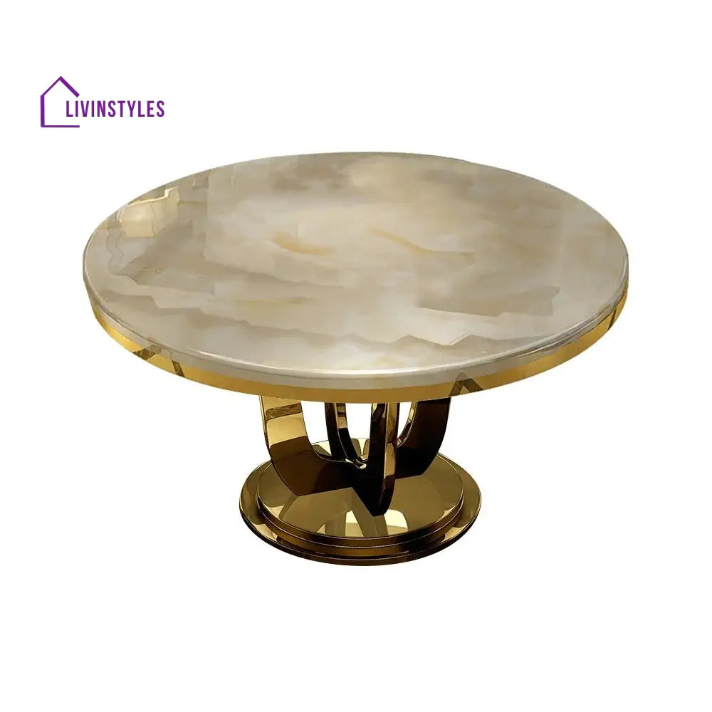 Trofim Stainless Steel Round Dining Table