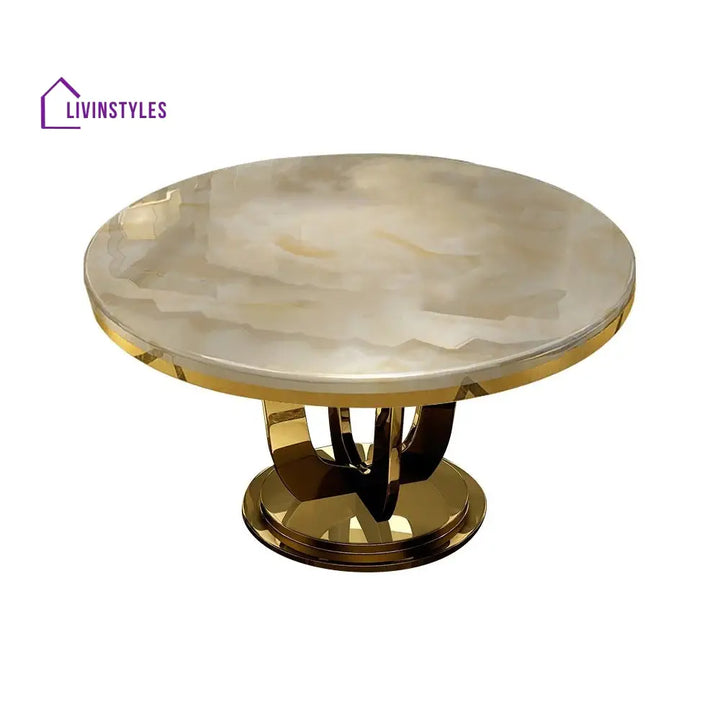 Trofim Stainless Steel Round Dining Table