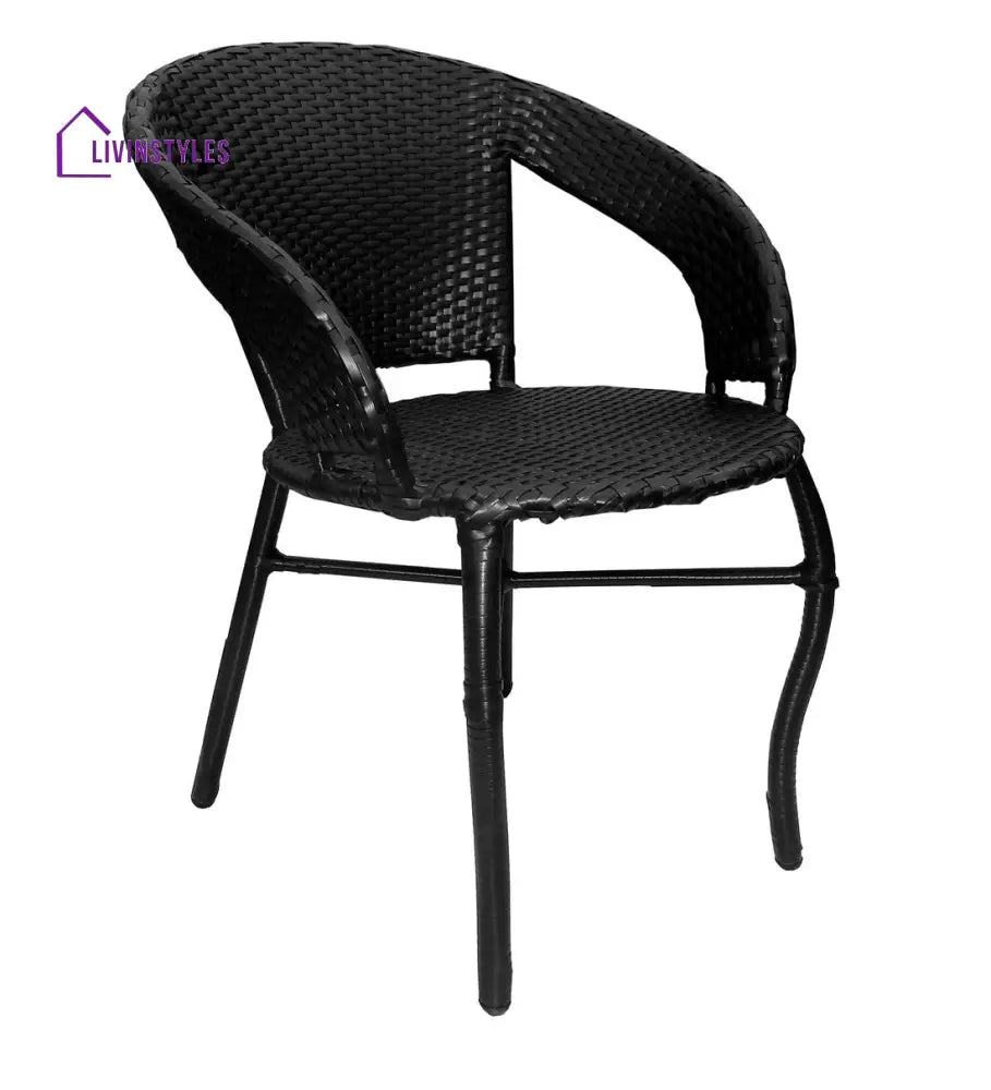 Trudy Outdoor Patio Seating Set 2 Chairs and 1 Table Set (Black) - Coffee Table Sets