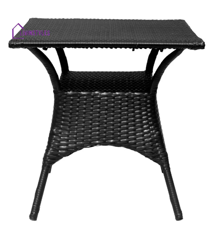 Trudy Outdoor Patio Seating Set 2 Chairs and 1 Table Set (Black) - Coffee Table Sets