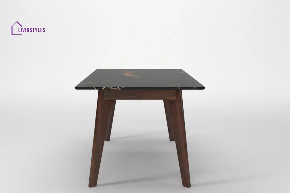 Tuan 6 Seater Compact Dining Sets with Black Ceramic Marble Top