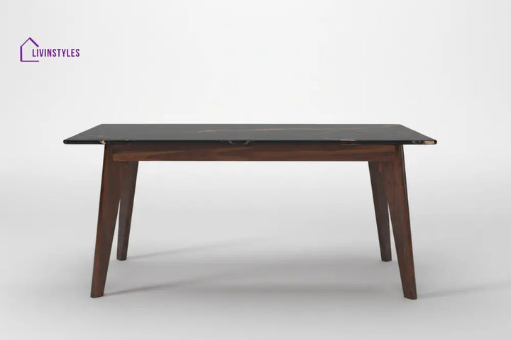 Tuan 6 Seater Compact Dining Sets with Black Ceramic Marble Top