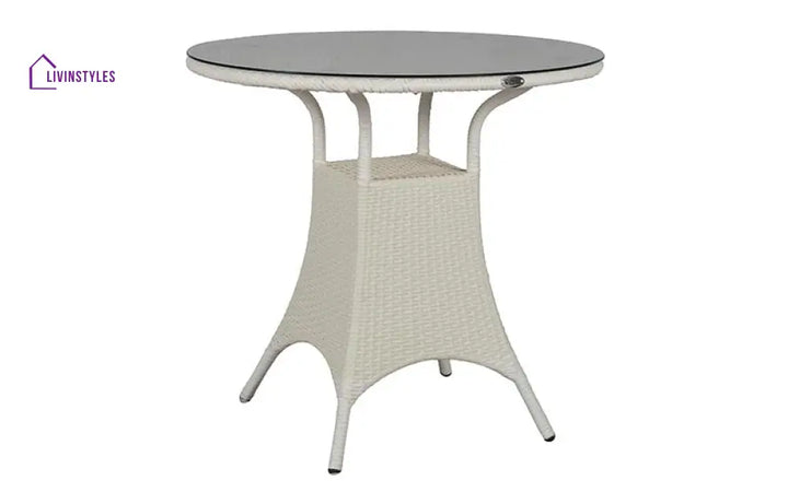 Tubl Outdoor Patio Seating Set 4 Chairs and 1 Table Set (White) - Coffee Table Sets