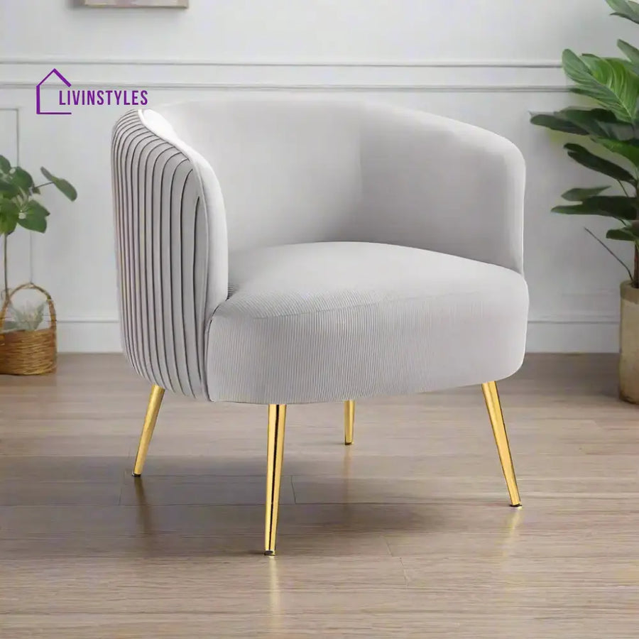 Tufted Velvet Accent Chair Grey Furniture