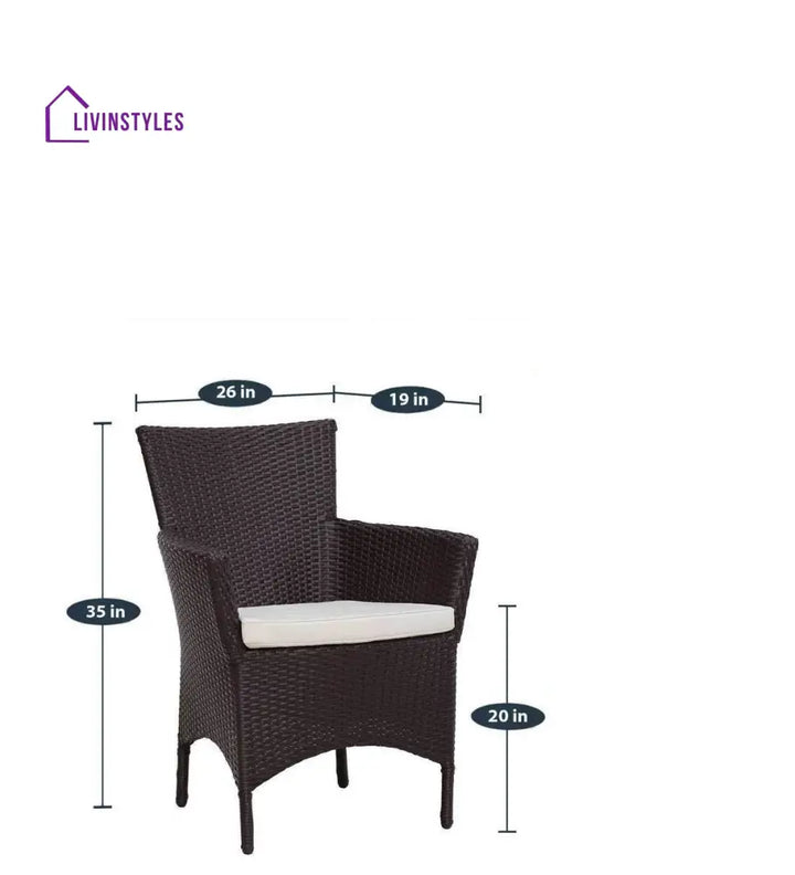 Tukur Outdoor Patio Seating Set 2 Chairs and 1 Table Set (Brown) - Coffee Table Sets