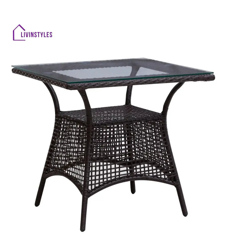 Tukur Outdoor Patio Seating Set 2 Chairs and 1 Table Set (Brown) - Coffee Table Sets