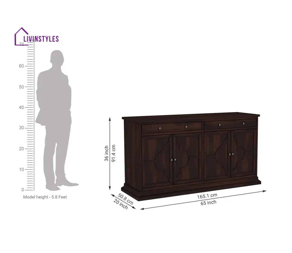 Tuyet Sheesham wood Cabinets and Sideboard (Walnut Finish)