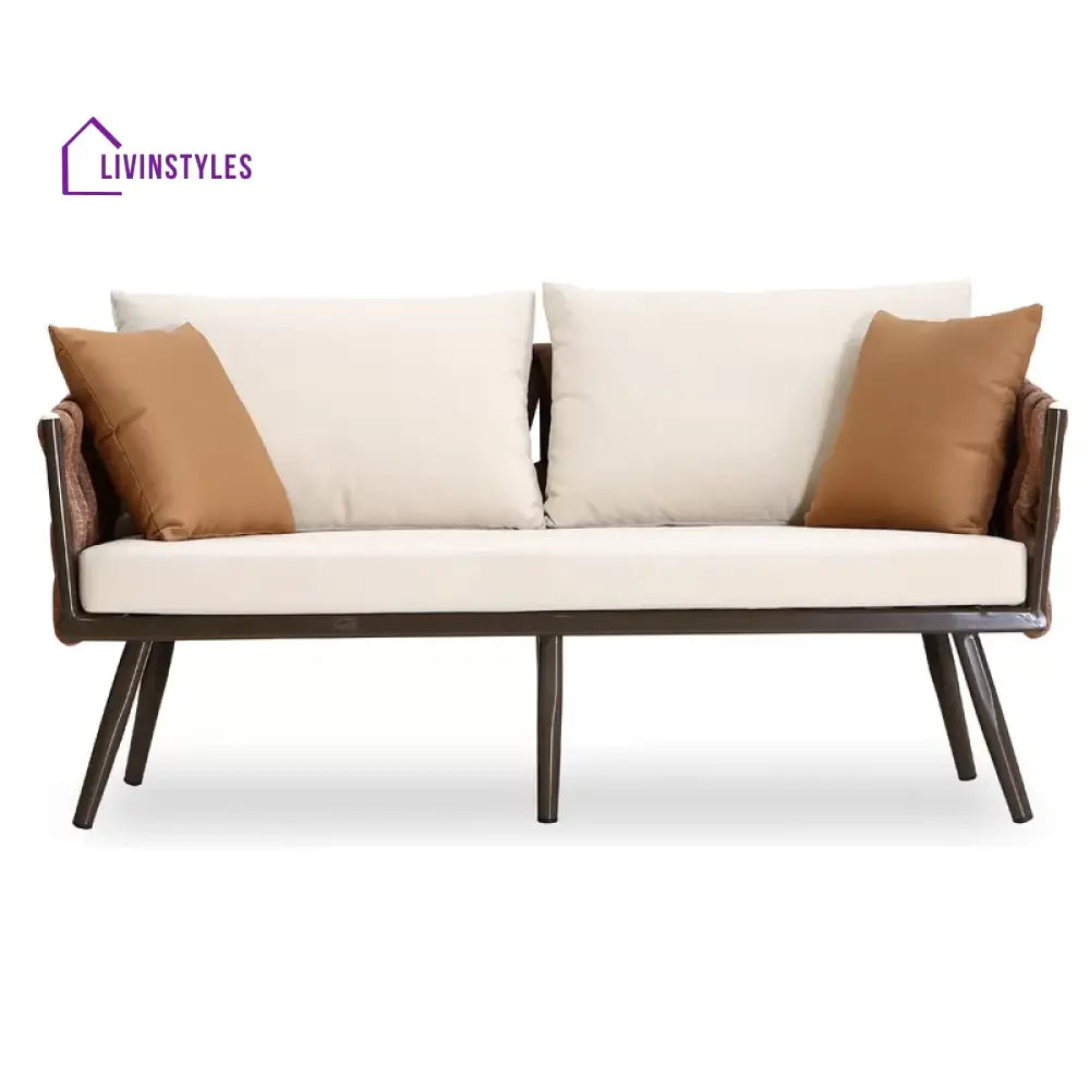tya Kisele Outdoor Sofa Set 2 Seater 2 Single seater and 1 Center Table (Brown) Braided & Rope - Sofa Sets