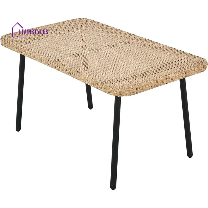 Tyamo Outdoor Garden Balcony Sofa Set 5 Seater and 1 Center Table Set (Tan + Beige) - Sofa Sets