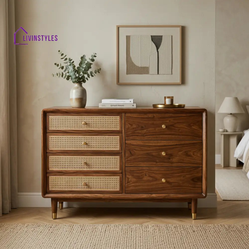 Tyler Solid Sheesham Wood Chest Of Drawers for Living Room | Bedroom