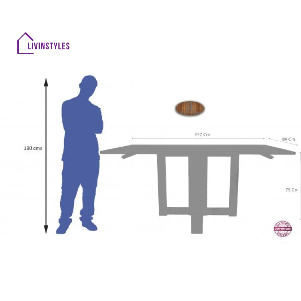 Uber Dining Table Stripped Top - Honey