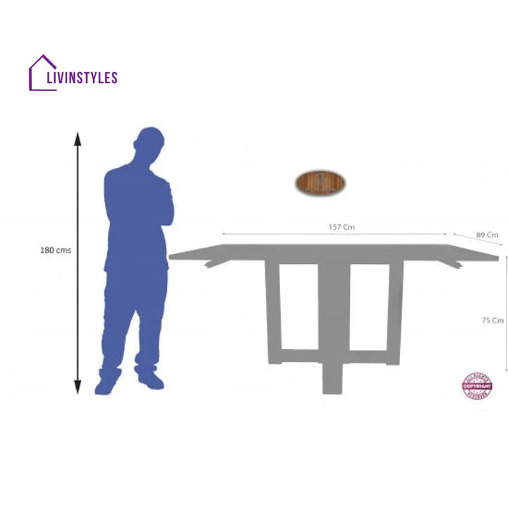 Uber Dining Table Stripped Top - Honey