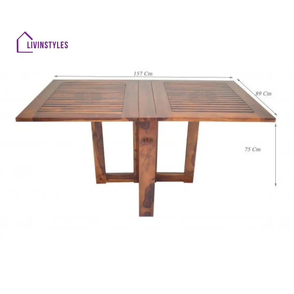 Uber Dining Table Stripped Top - Honey