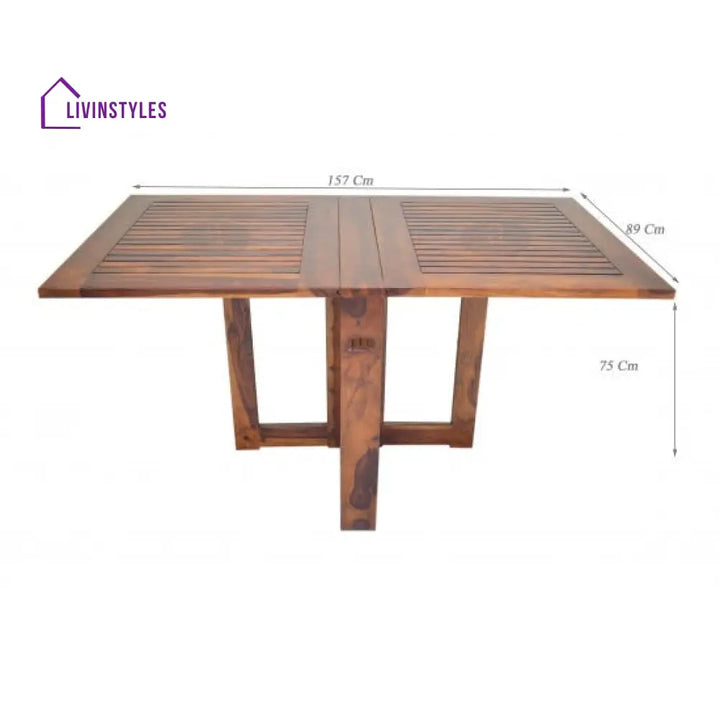 Uber Dining Table Stripped Top - Honey