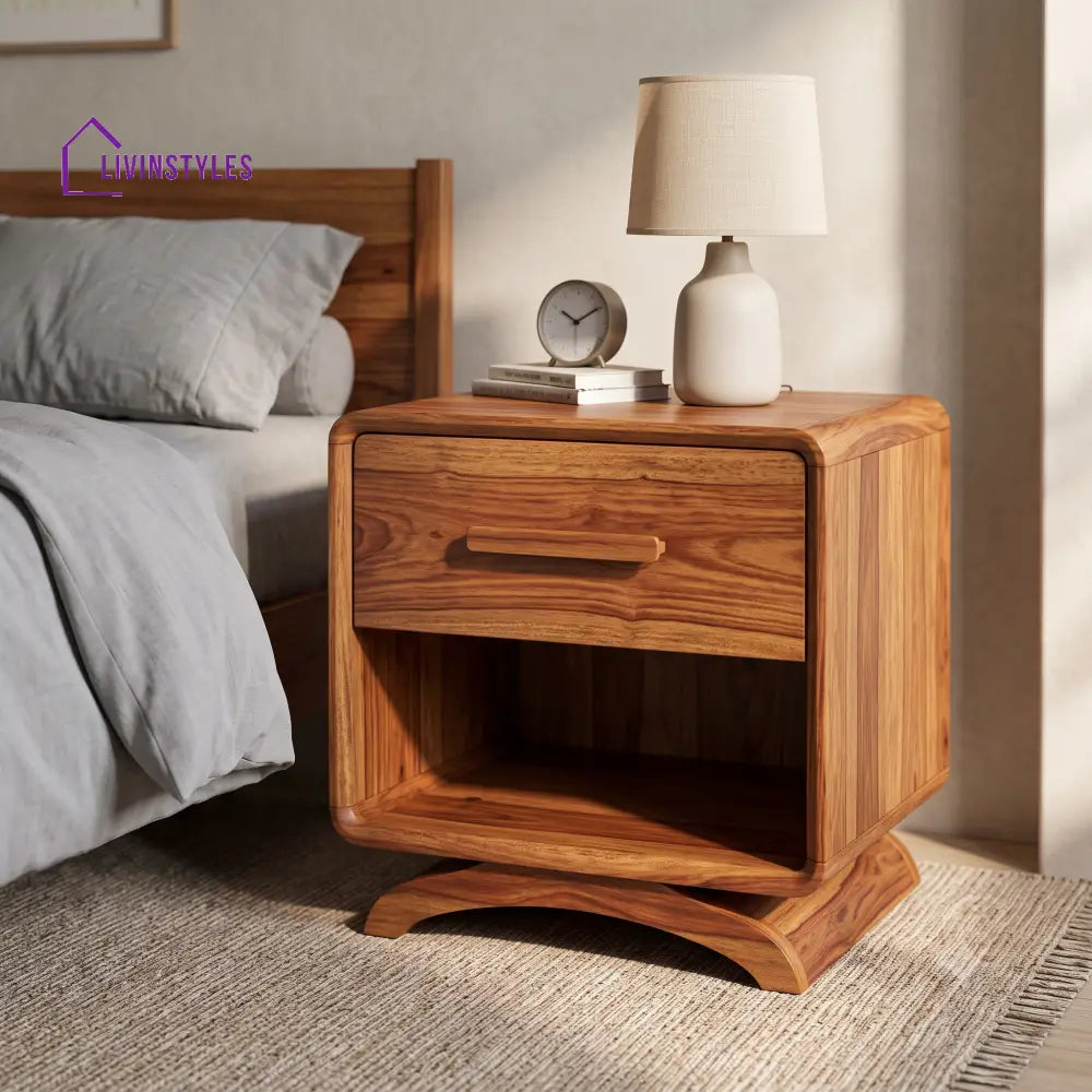 Uchechi Premium Wooden Bedside Table | Side Table for Bedroom