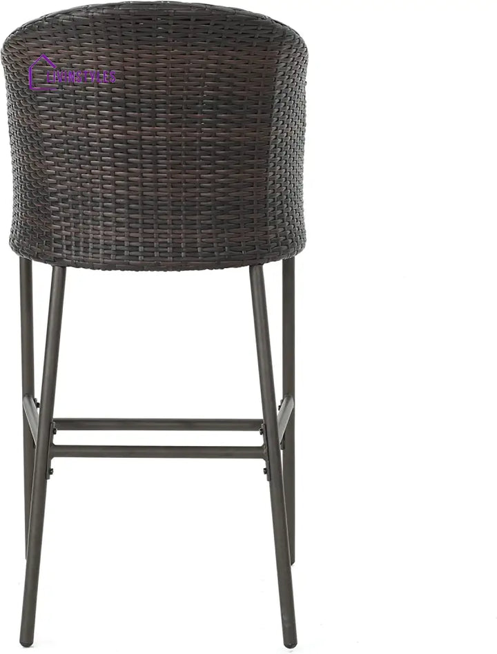 Udinesi Outdoor Patio Bar Chair 2 Chairs For Balcony (Brown) - Bar Sets