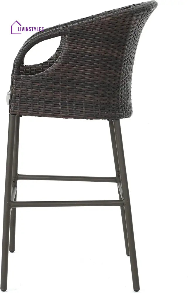 Udinesi Outdoor Patio Bar Chair 2 Chairs For Balcony (Brown) - Bar Sets