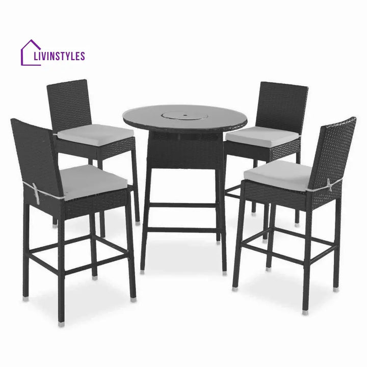 Udinesi Outdoor Patio Bar Sets 4 Chairs and 1 Table (Dark Brown) - Bar Sets