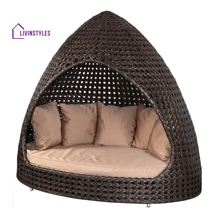 Udinesi Outdoor Poolside Sunbed With Cushion Daybed (Brown) - Sunbed
