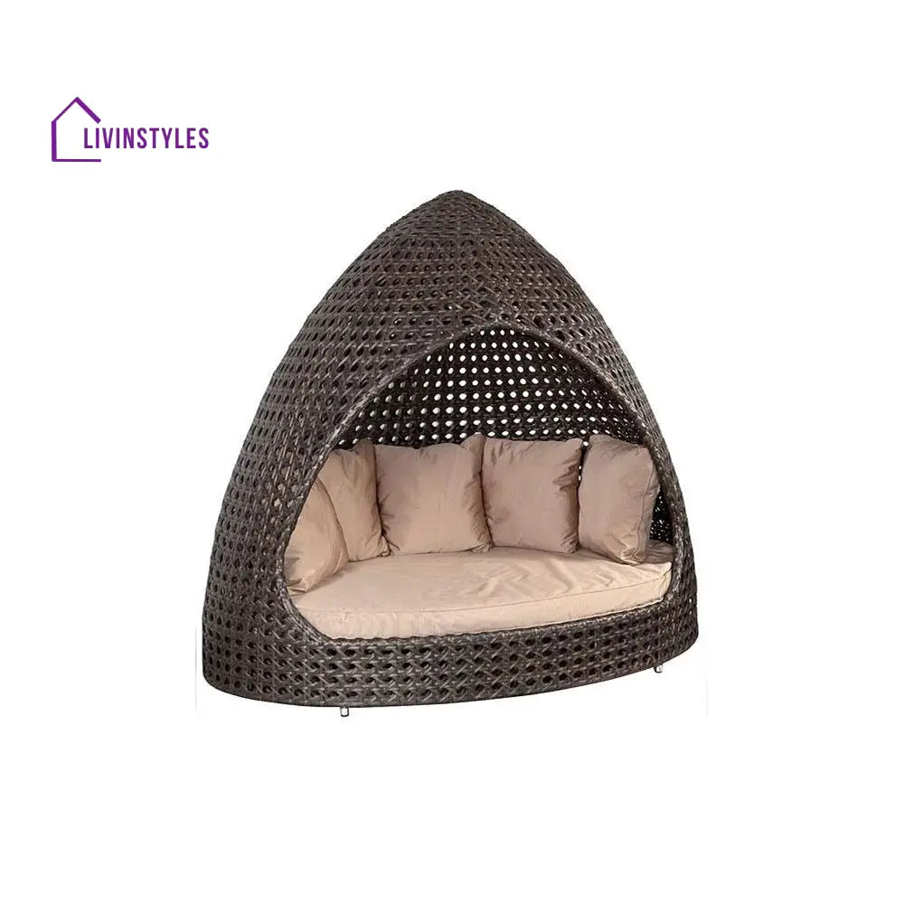 Udinesi Outdoor Poolside Sunbed With Cushion Daybed (Brown) - Sunbed