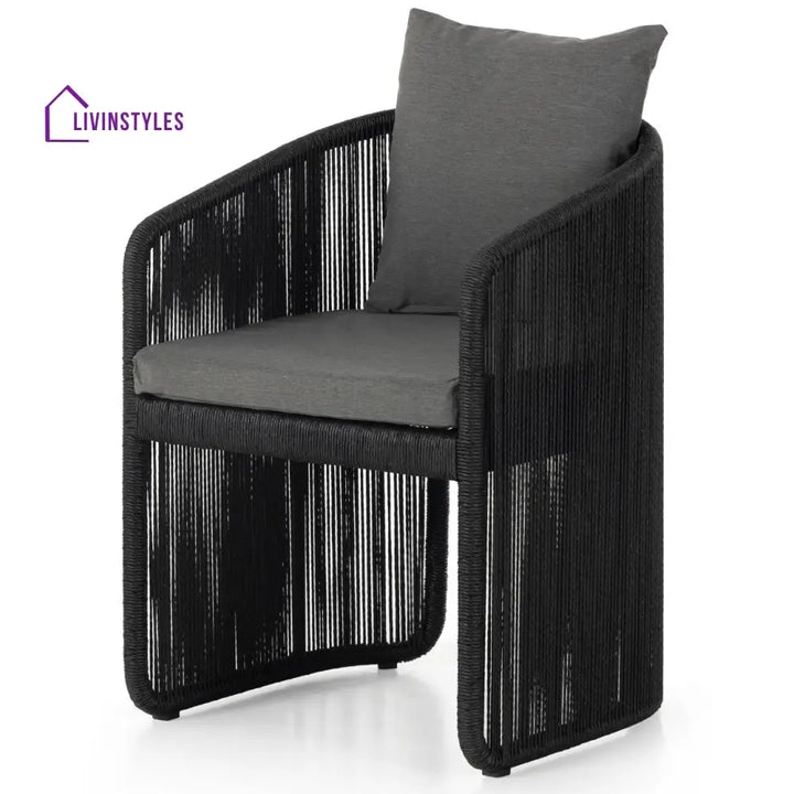 Ugo Outdoor Patio Seating Single chair (Black) - Black + Dark Grey - Coffee Table Sets
