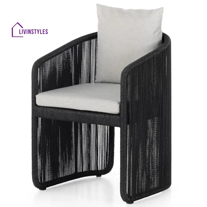 Ugo Outdoor Patio Seating Single chair (Black) - Black + Grey - Coffee Table Sets