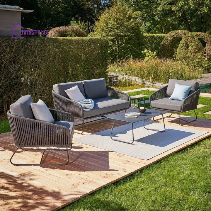 Ujjwala 4 Piece Outdoor All-Weather Rope Sofa Set - Sofa Set